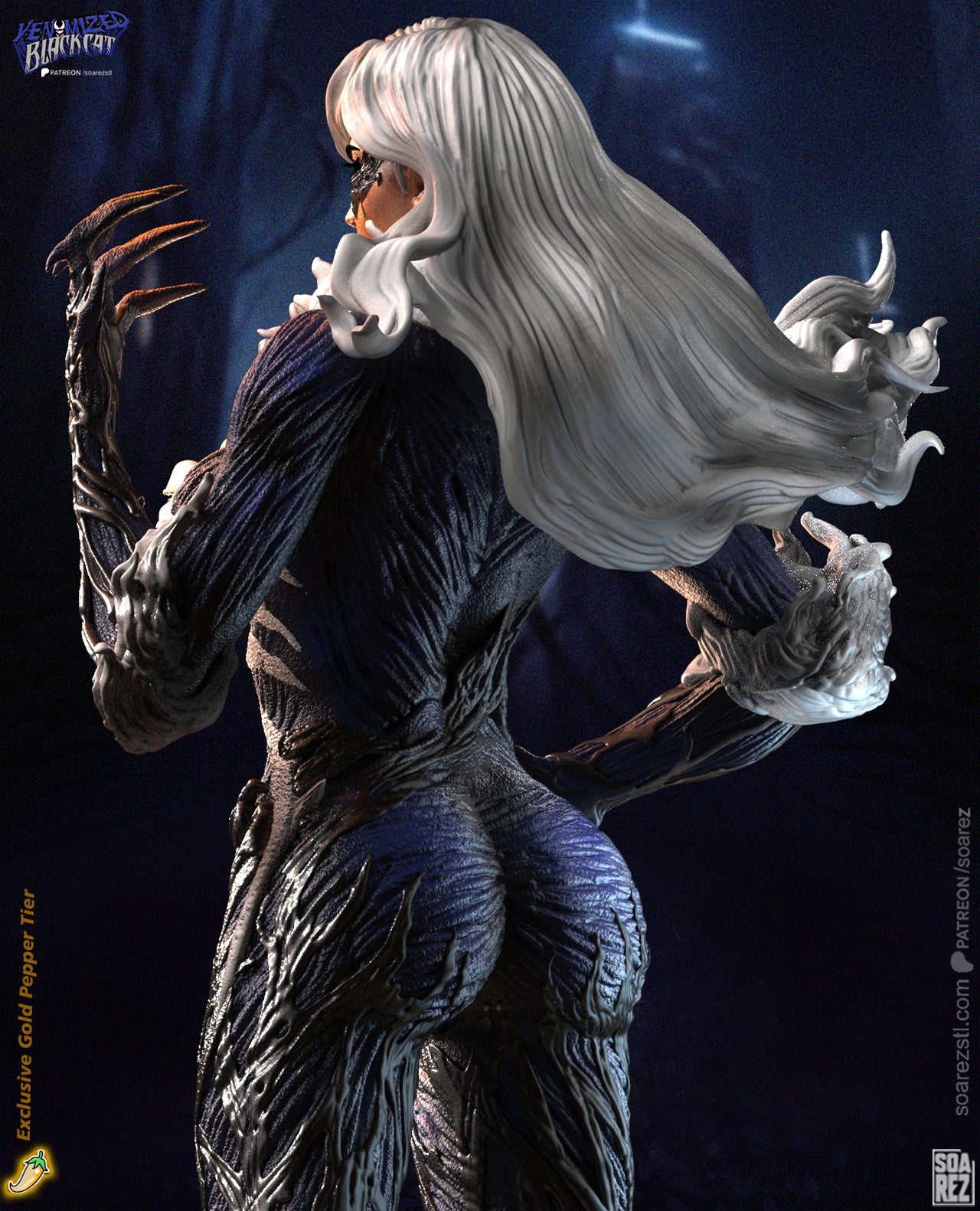 Black Cat Venomized Statue