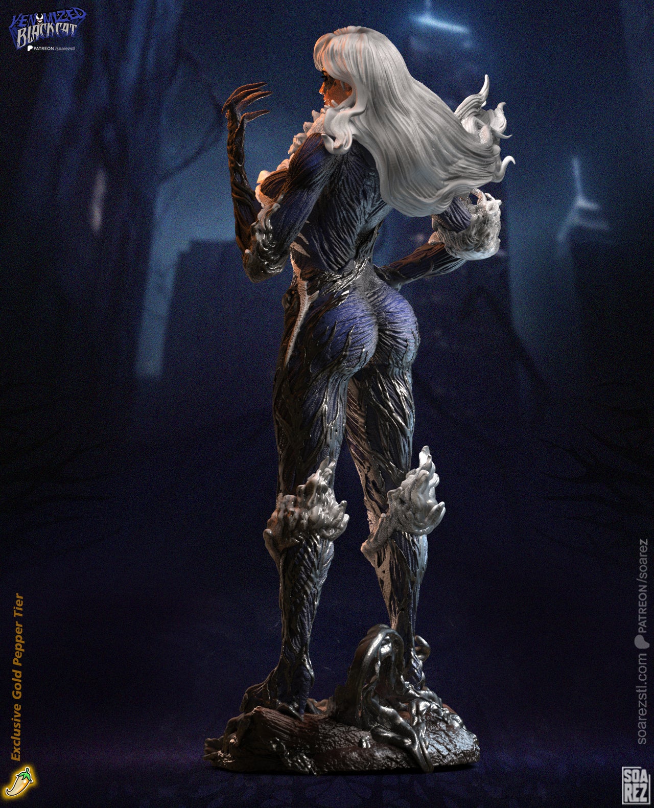 Black Cat Venomized Statue