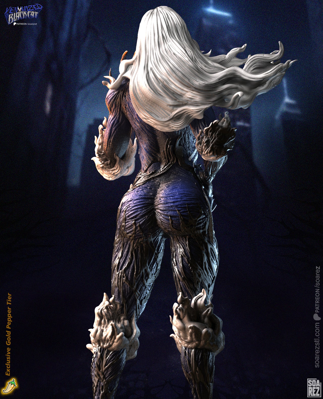 Black Cat Venomized Statue
