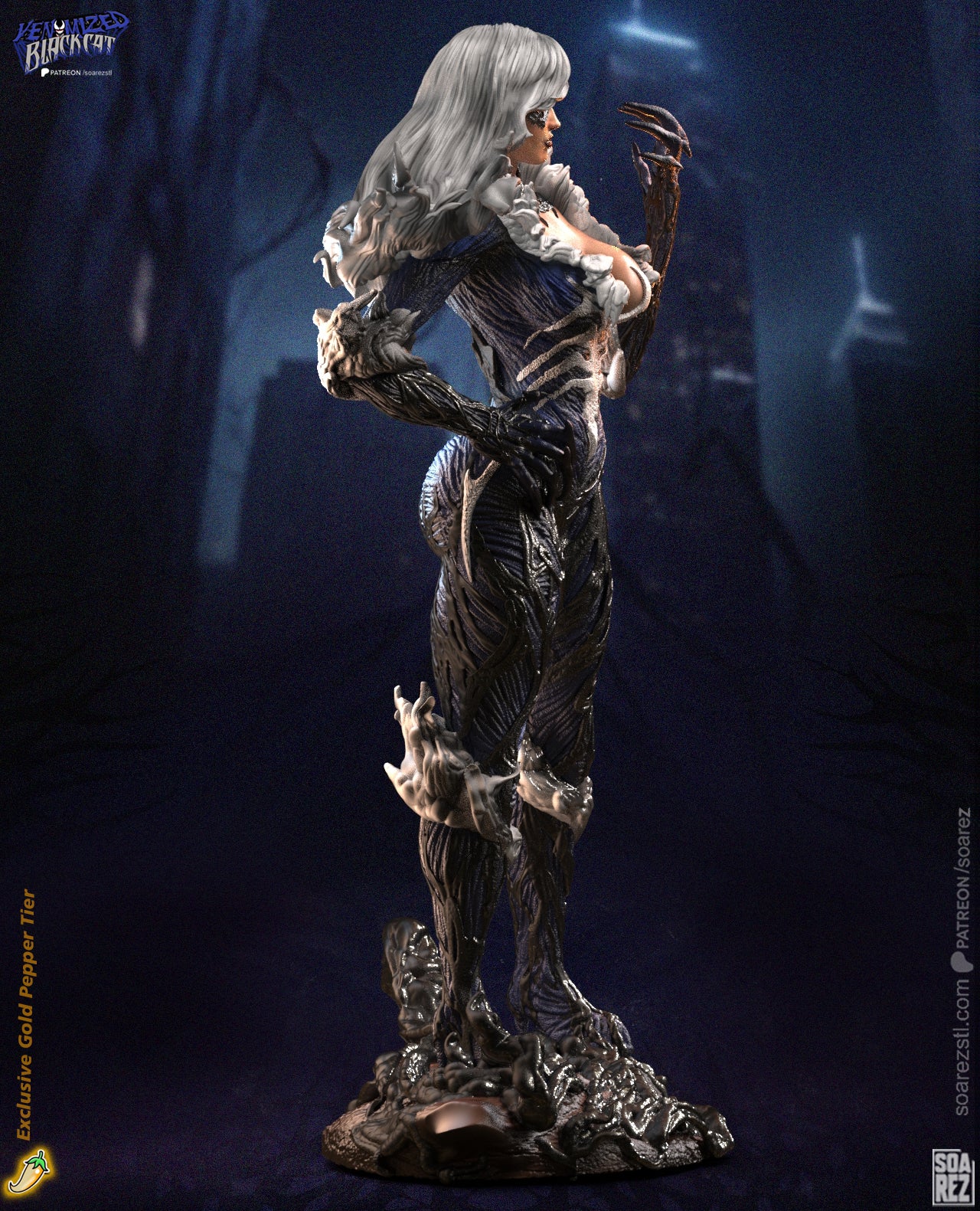 Black Cat Venomized Statue