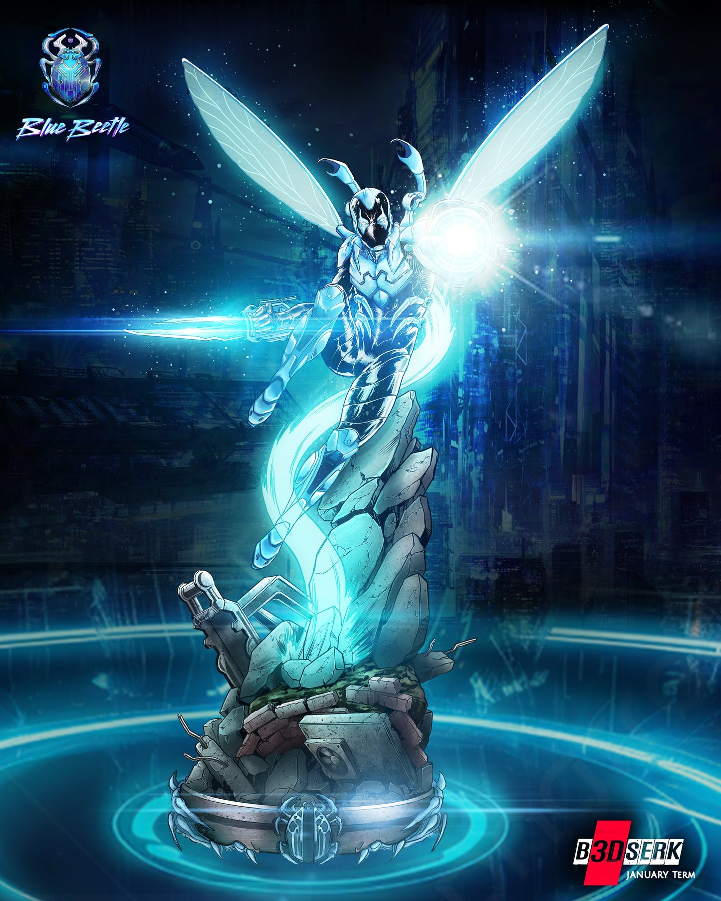Blue Beetle Statue