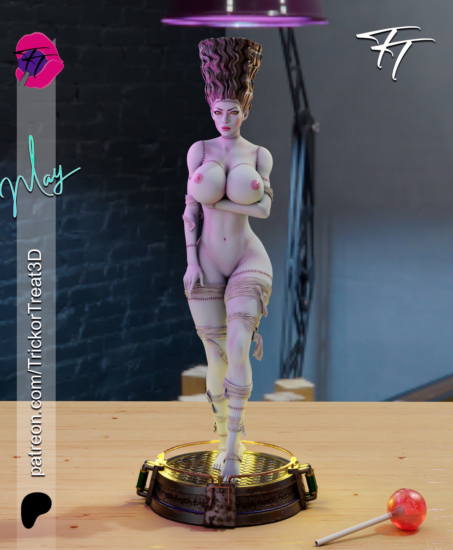 Bride Frankenstein Statue