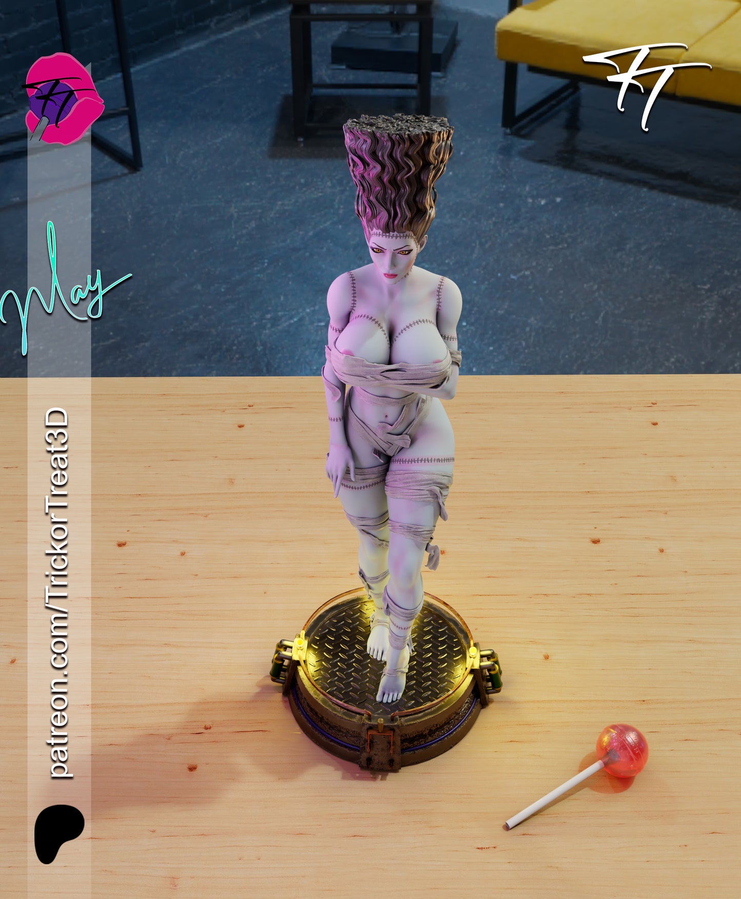 Bride Frankenstein Statue