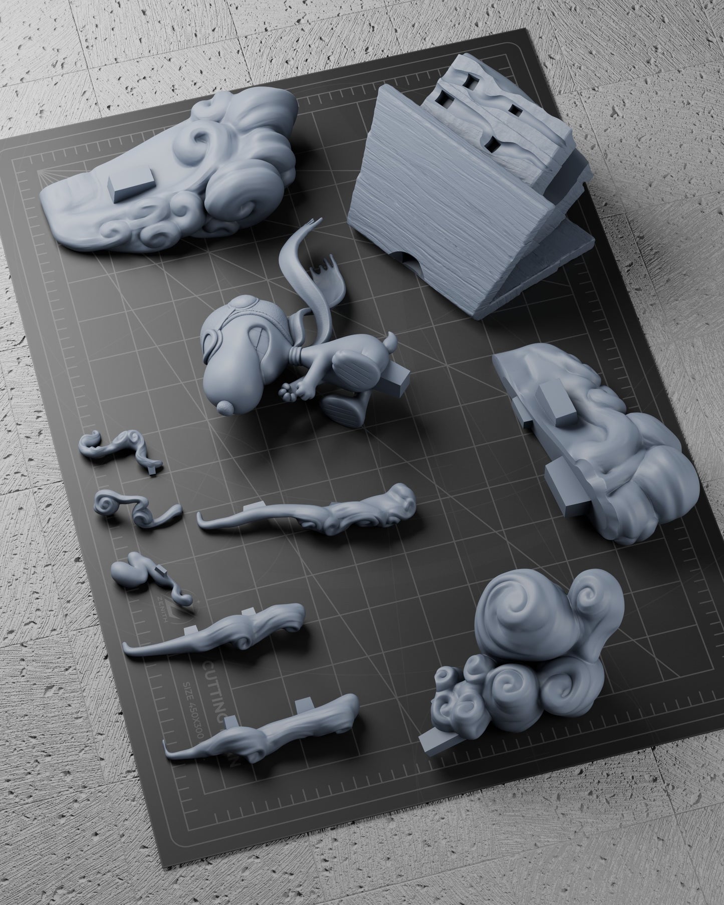 Snoopy Statue 3D-Printed Kit