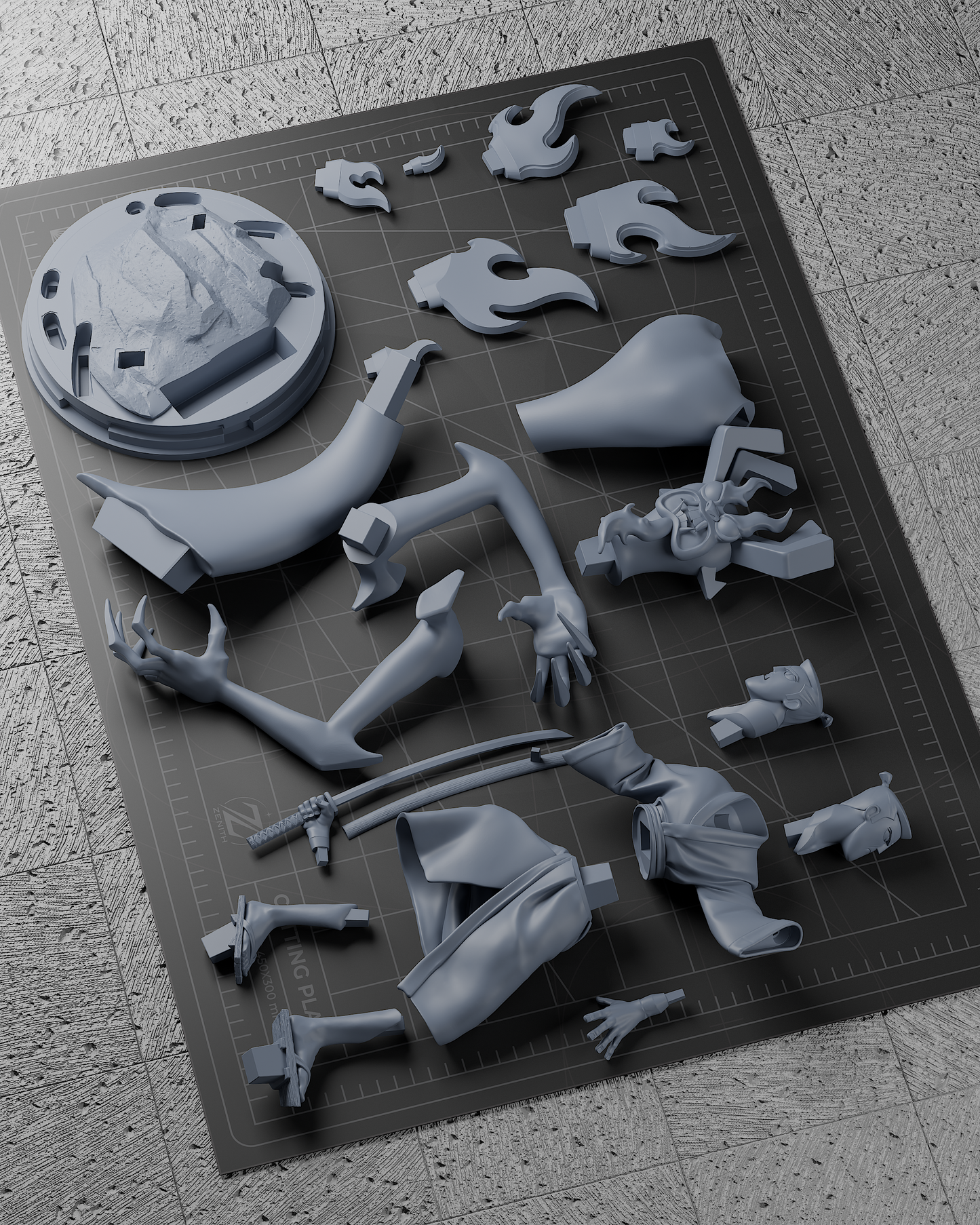 Samurai Jack Statue 3D-Printed Kit