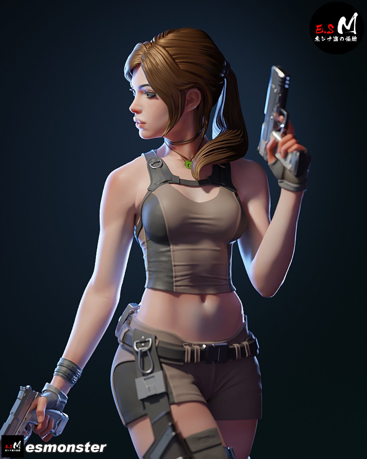 Lara Croft Statue 3D-Printed Kit