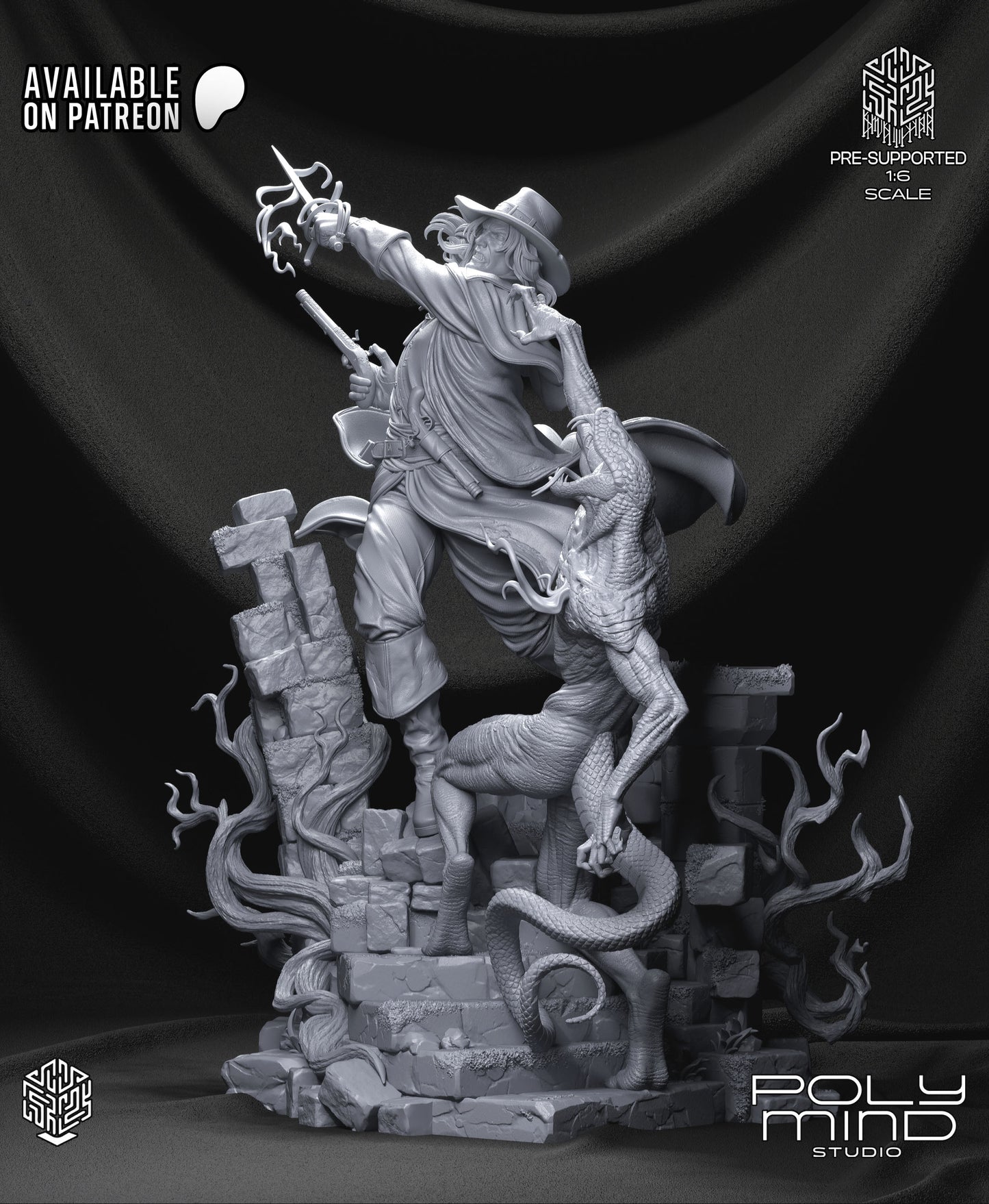 Solomon Kane Statue 3D-Printed Kit