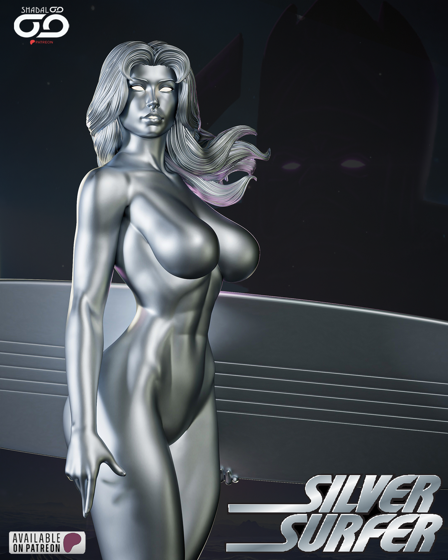 Shalla-Bal Silber Surfer Statue