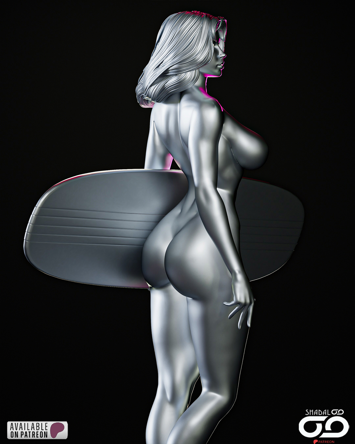 Shalla-Bal Silber Surfer Statue
