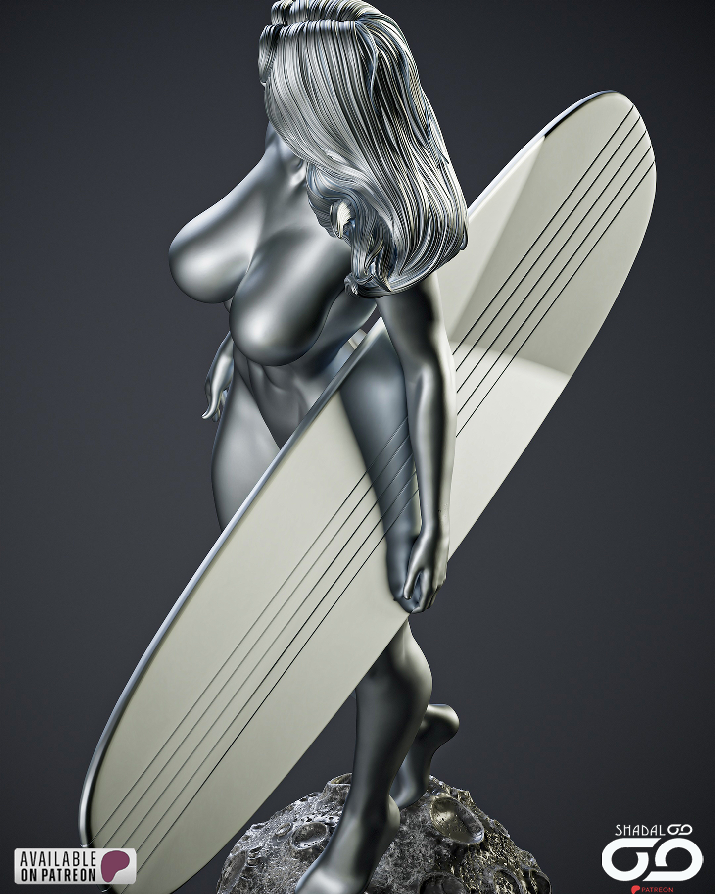 Shalla-Bal Silber Surfer Statue