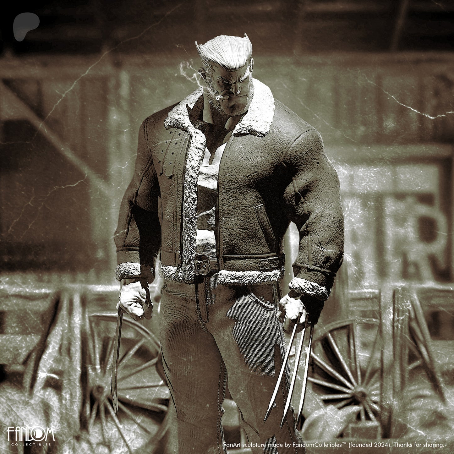 Old Man Logan Statue 3D-Printed Kit
