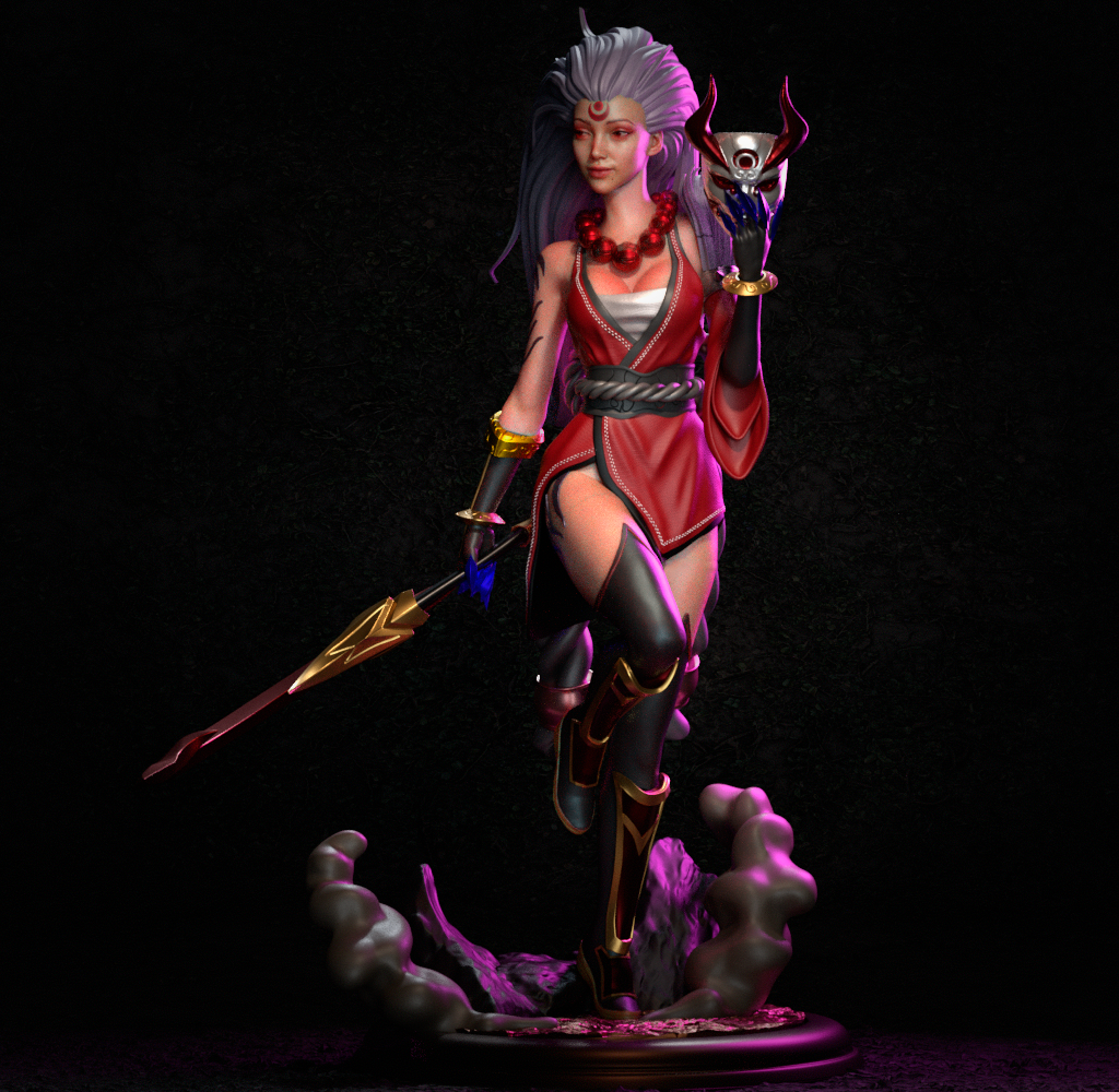Blood Moon Diana Statue