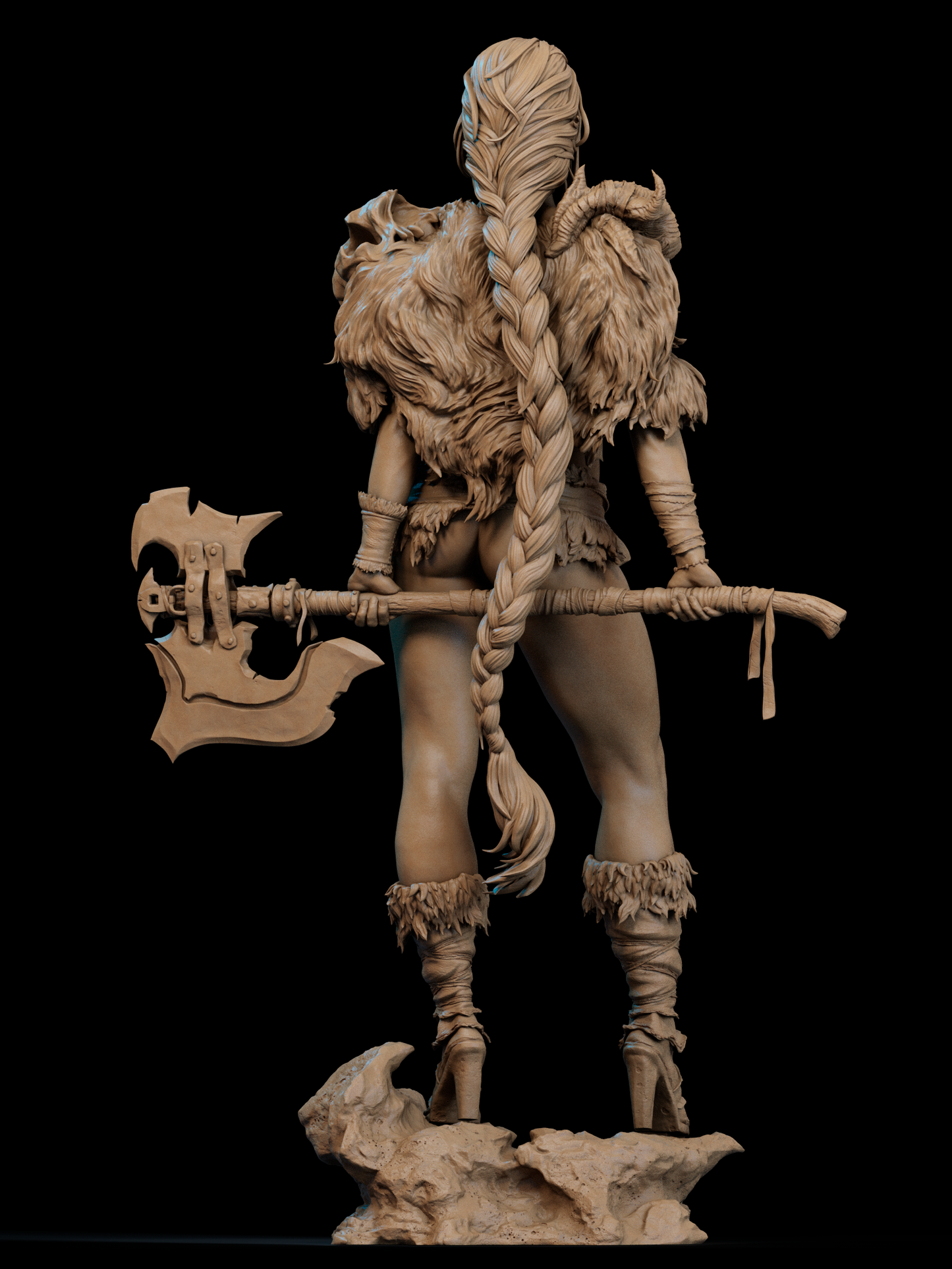 Barbarian Queen Statue 3D-Printed Kit