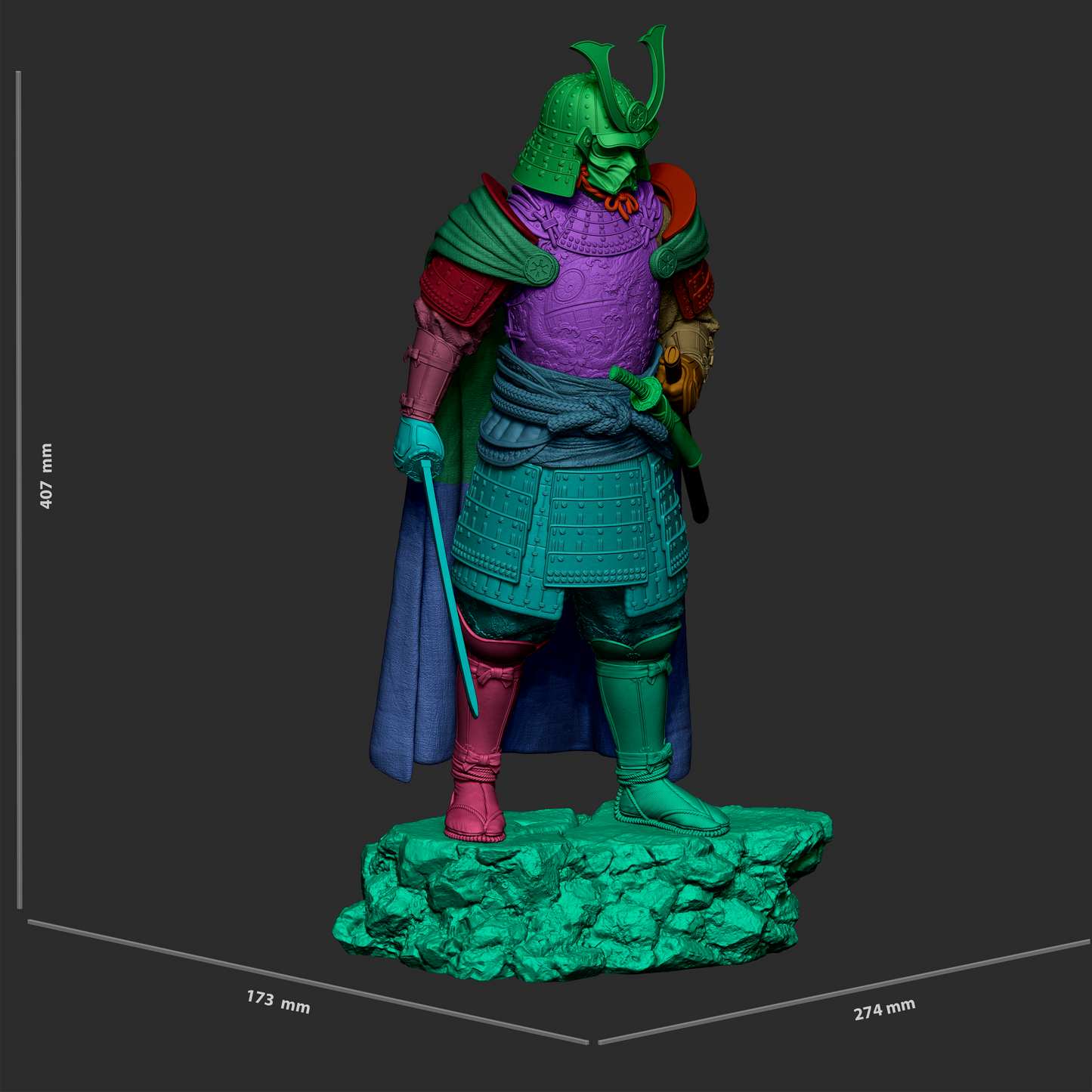 Darth Vader Samurai Statue 3D-Printed Kit