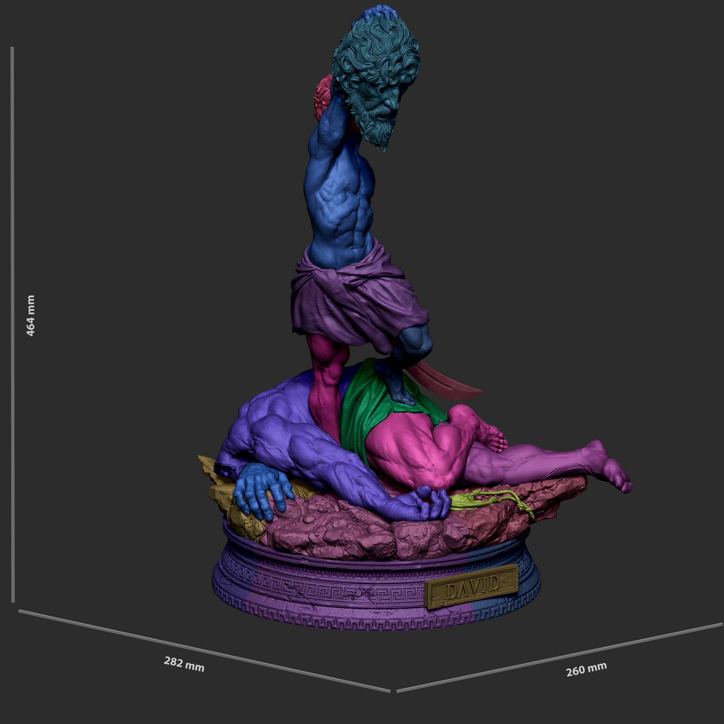 David Vs Goliath Statue 3D-Printed Kit