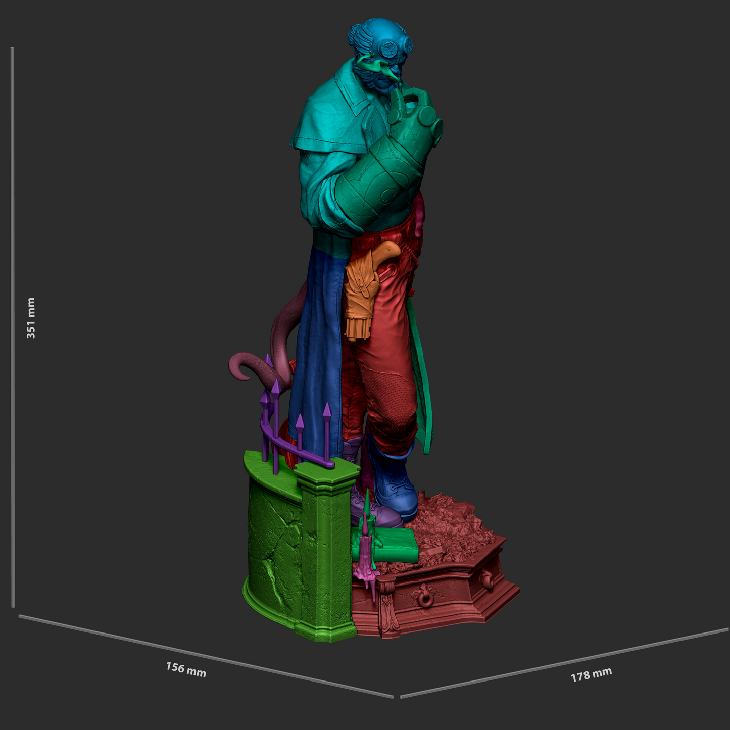Helboy Statue 3D-Printed Kit
