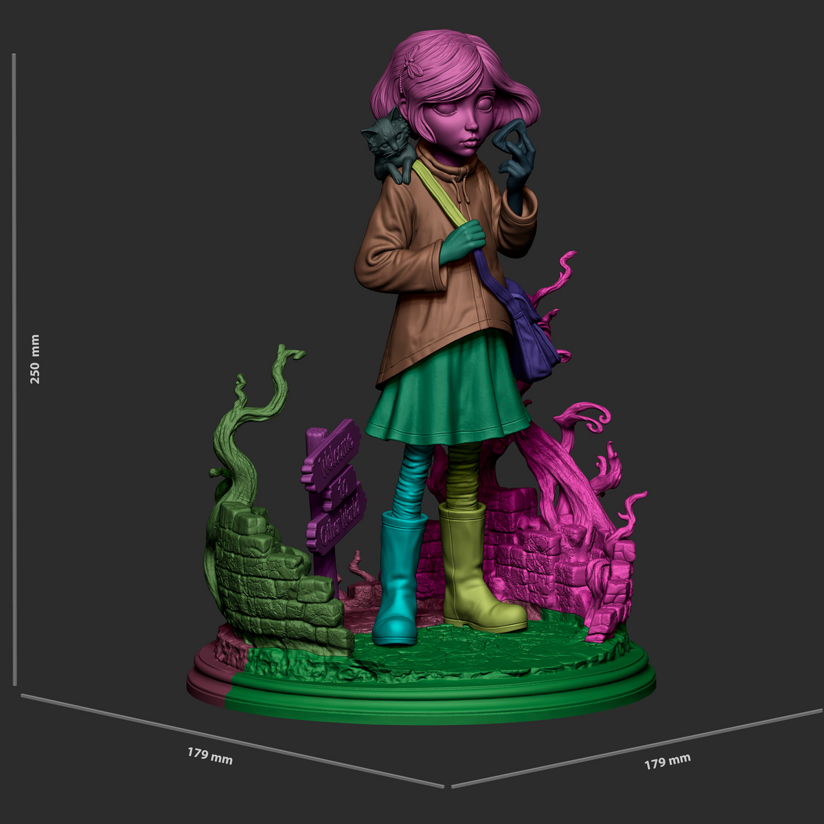 Coraline Statue 3D-Printed Kit