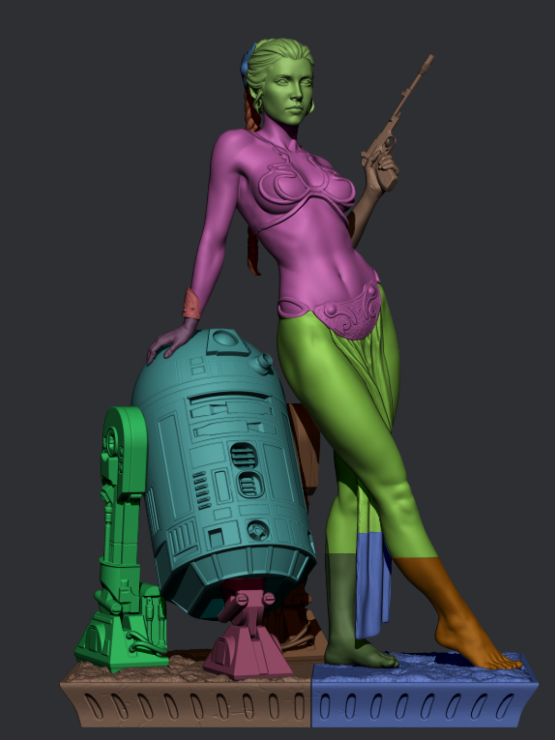 Princess Leia Statue 3D-Printed Kit