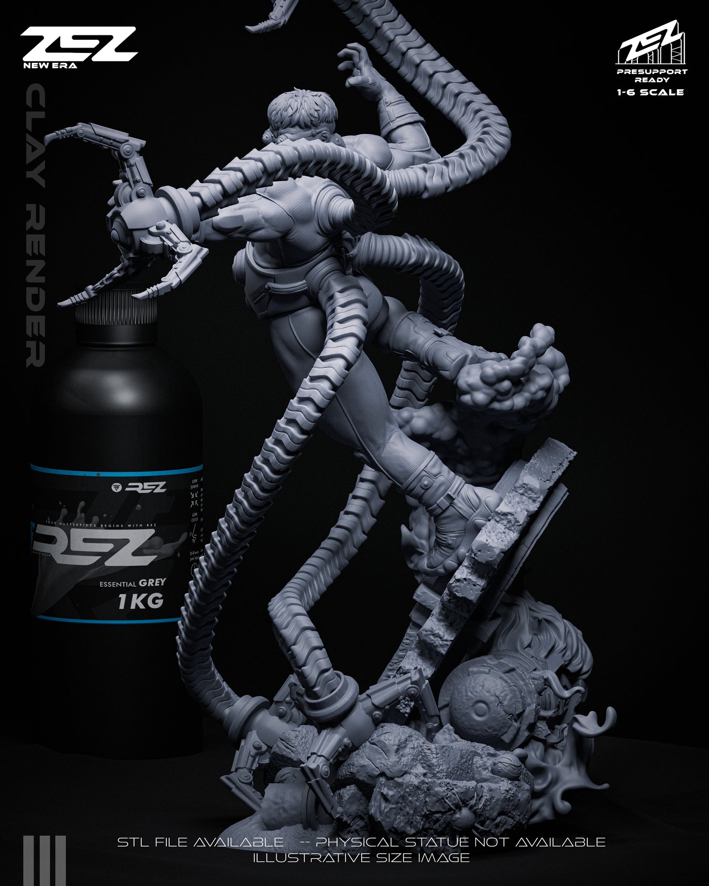 Doc Ock Statue 3D-Printed Kit