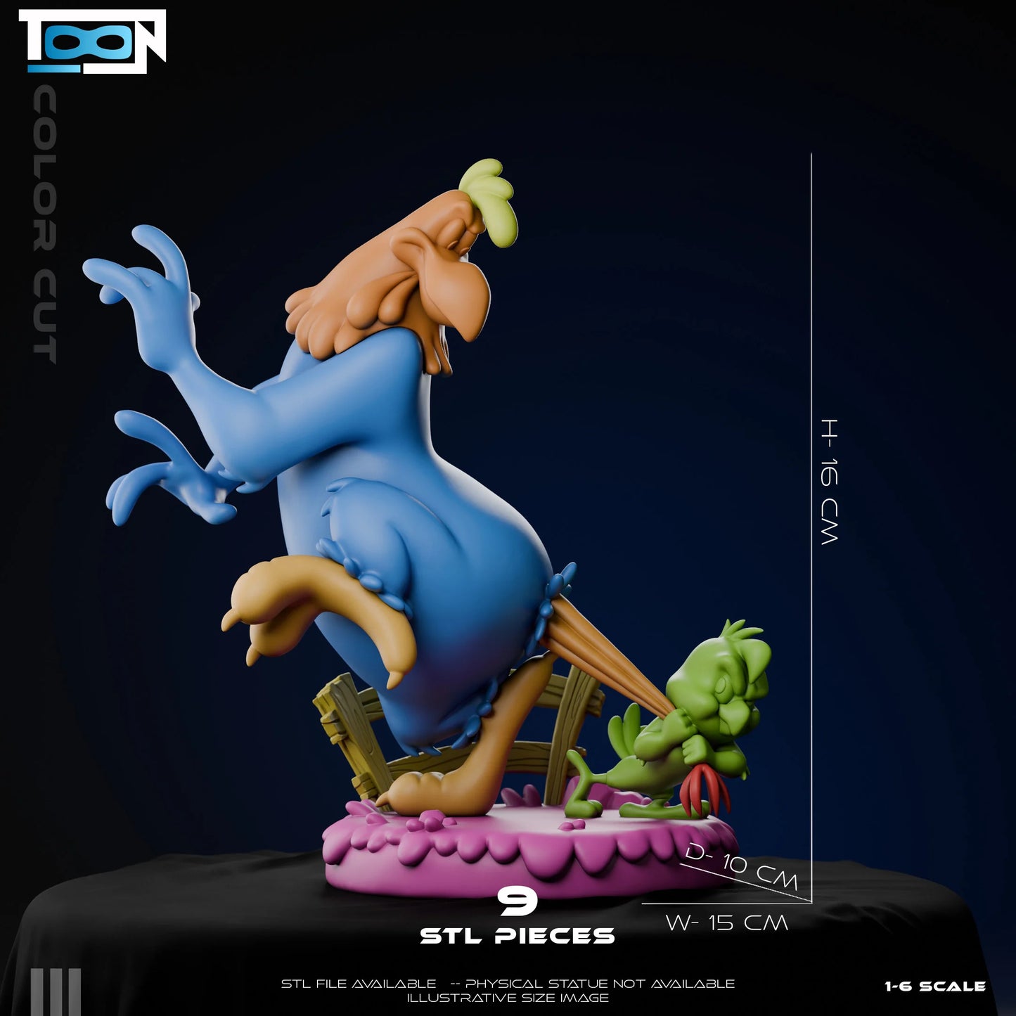 Foghorn And Chick Statue 3D-Printed Kit