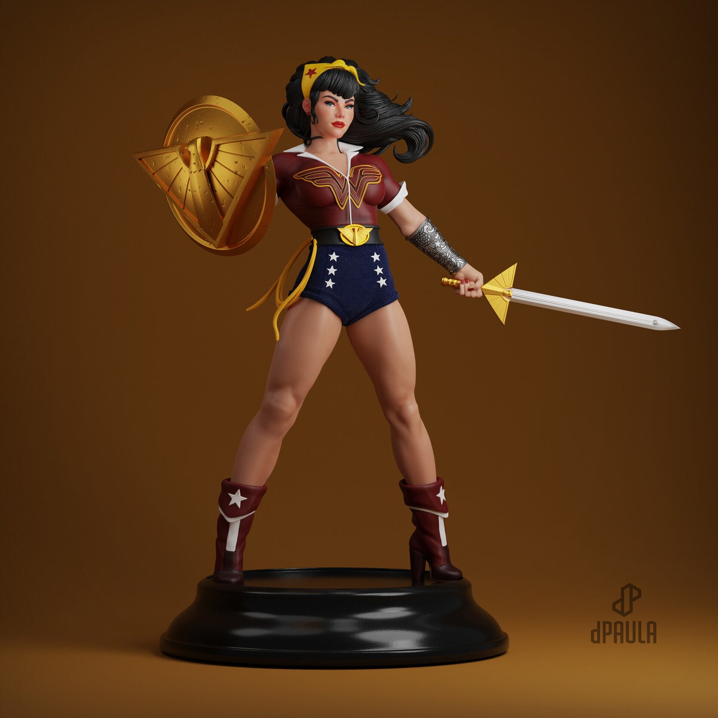 Wonder Woman Bombshell Statue 3D-Printed Kit