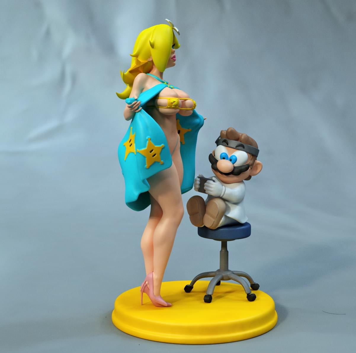 Peach & Dr. Mario Statue