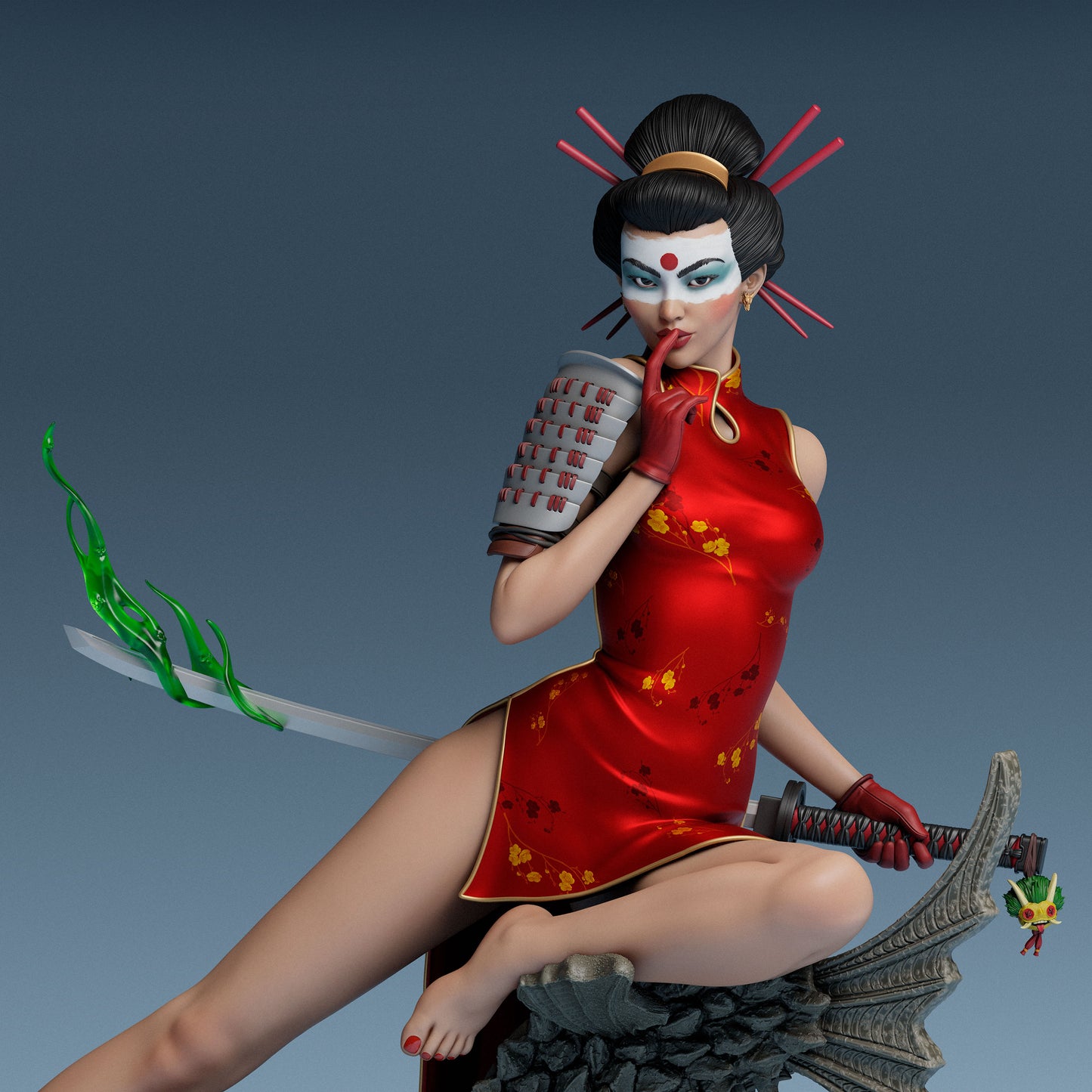 Katana Bombshell Statue 3D-Printed Kit