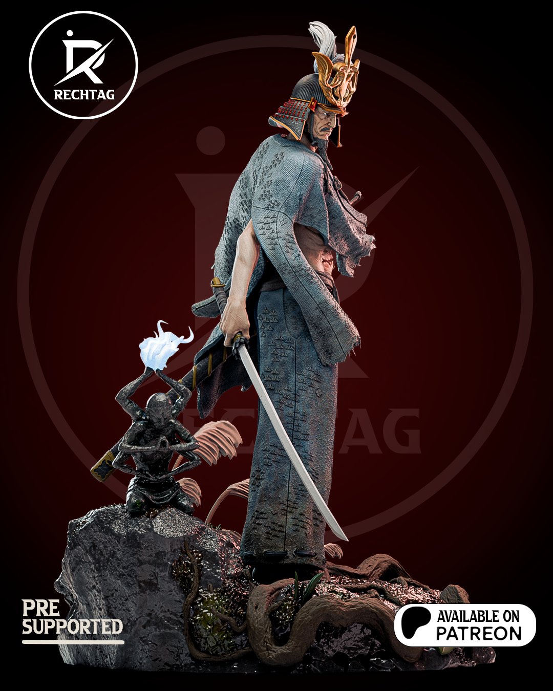 Isshin Ashina Statue 3D-Printed Kit