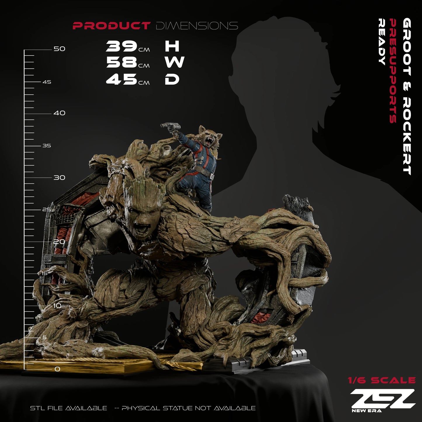 Groot & Rocket Statue