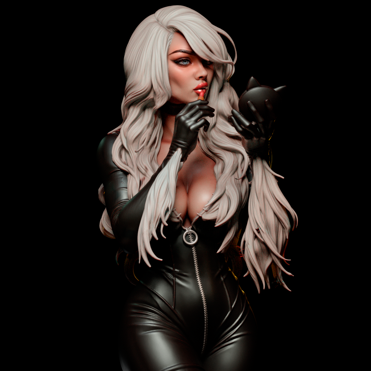 Black Cat Statue 3D-Printed Kit