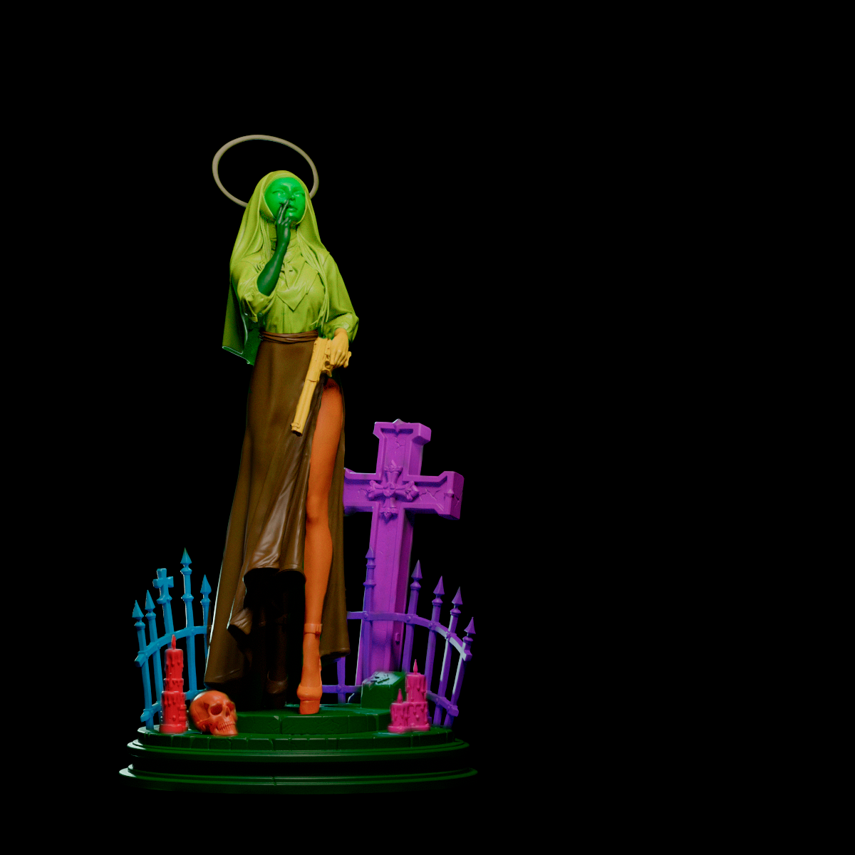 Nun With Gun Statue 3D-Printed Kit