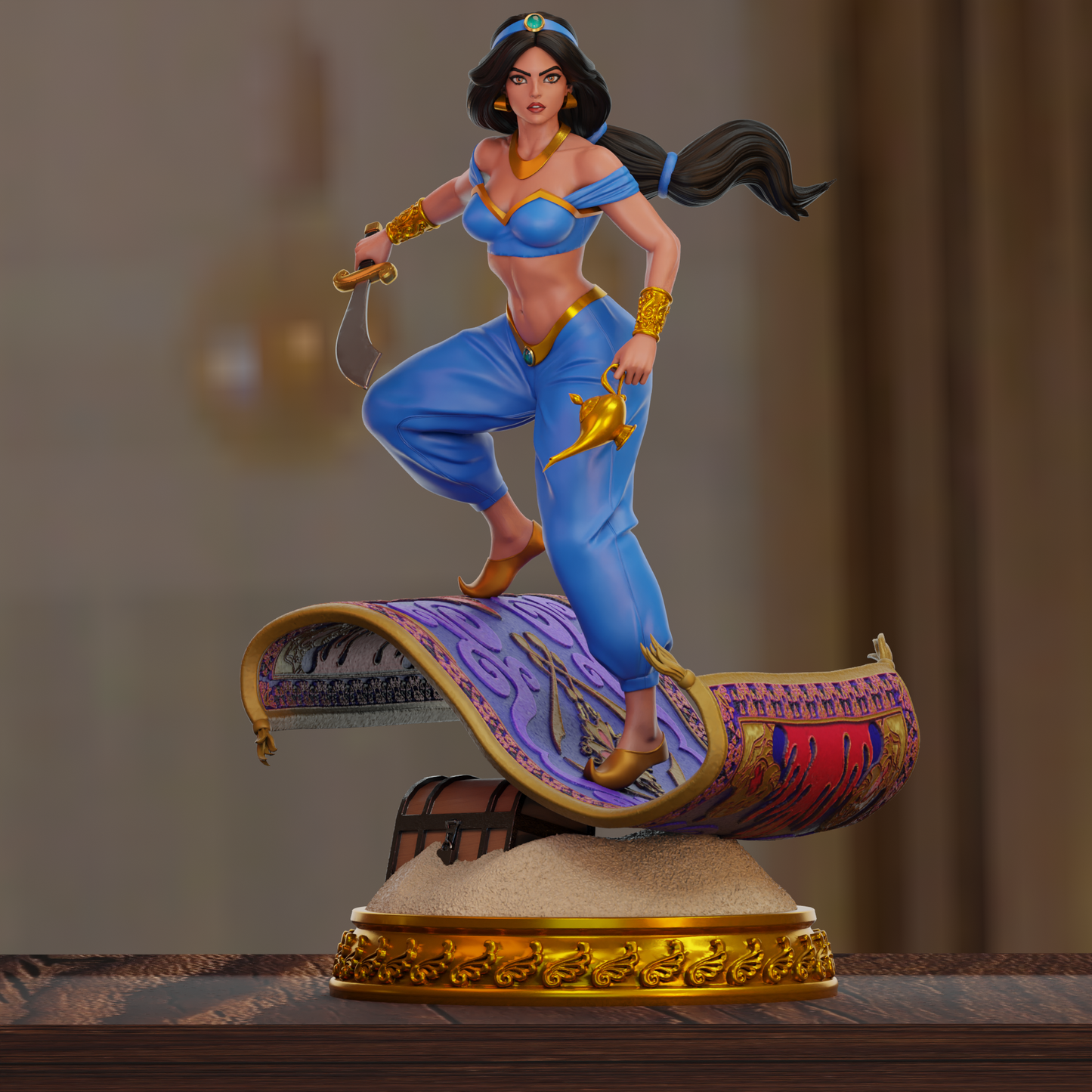 Princess Jasmine Statue 3D-Printed Kit