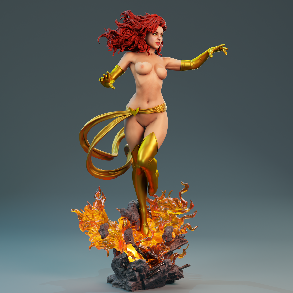 Jeane Grey Phoenix Statue 3D-Printed Kit