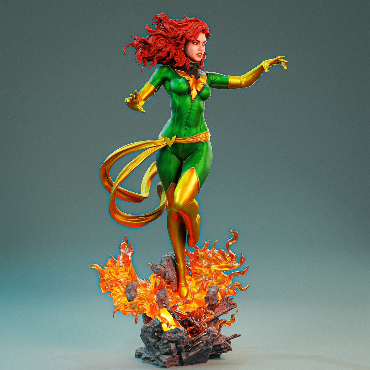 Jeane Grey Phoenix Statue 3D-Printed Kit