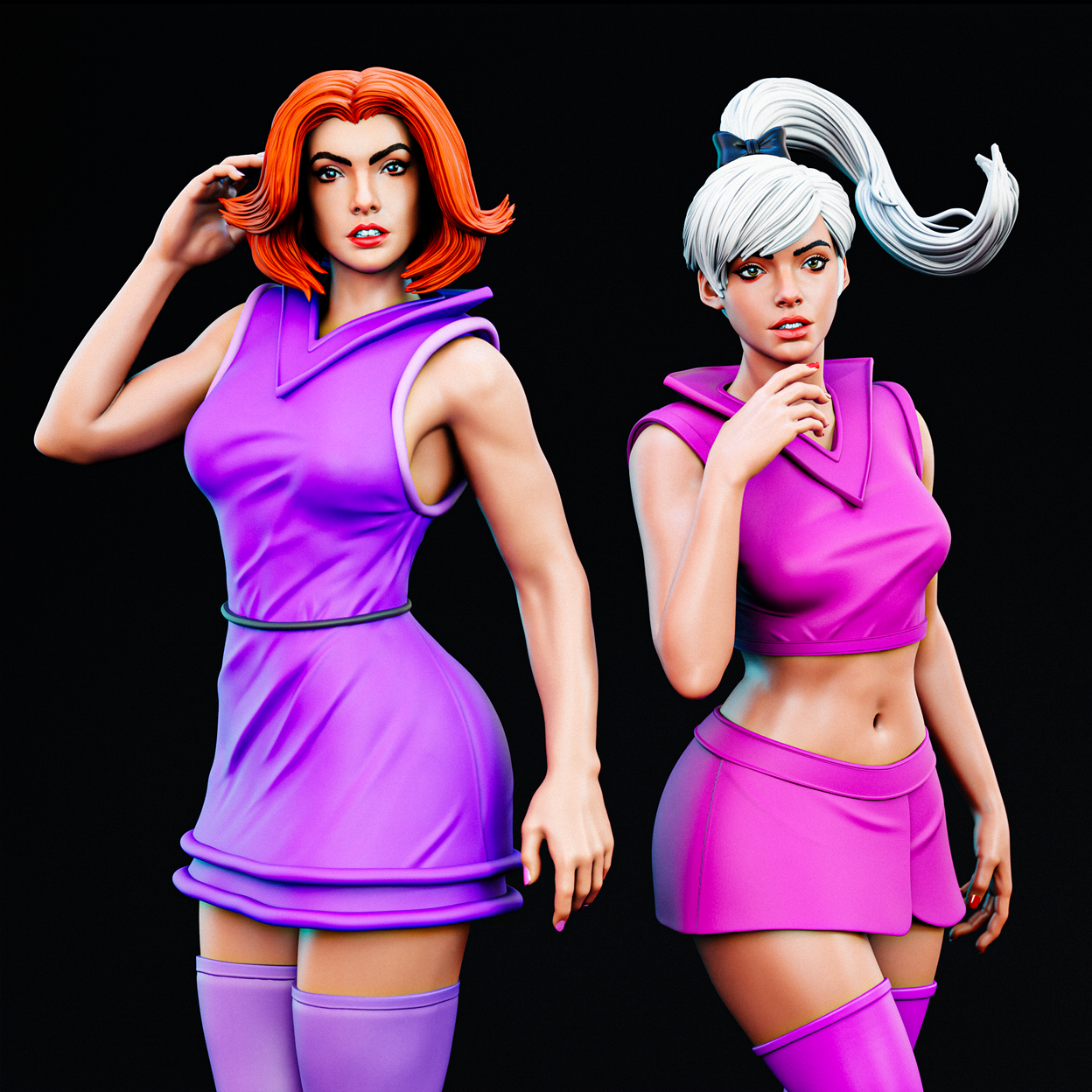 Jane And Judy Jetson Statue 3D-Printed Kit