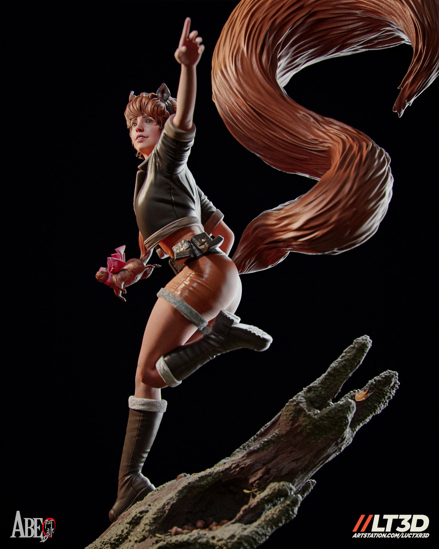 Squirl Girl Statue