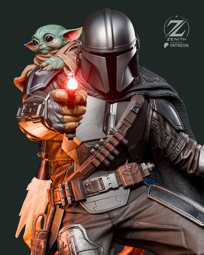 Mandalorian Statue 3D-Printed Kit