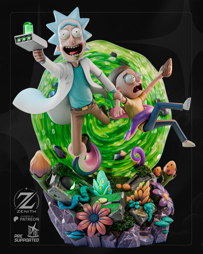 Rick And Morty Statue 3D-Printed Kit