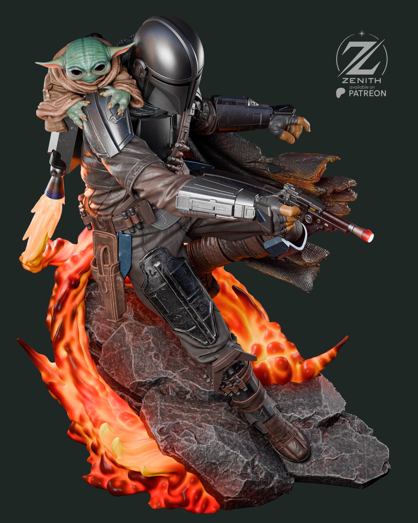 Mandalorian Statue 3D-Printed Kit