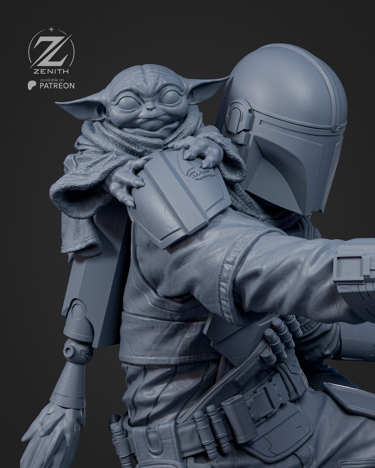 Mandalorian Statue 3D-Printed Kit