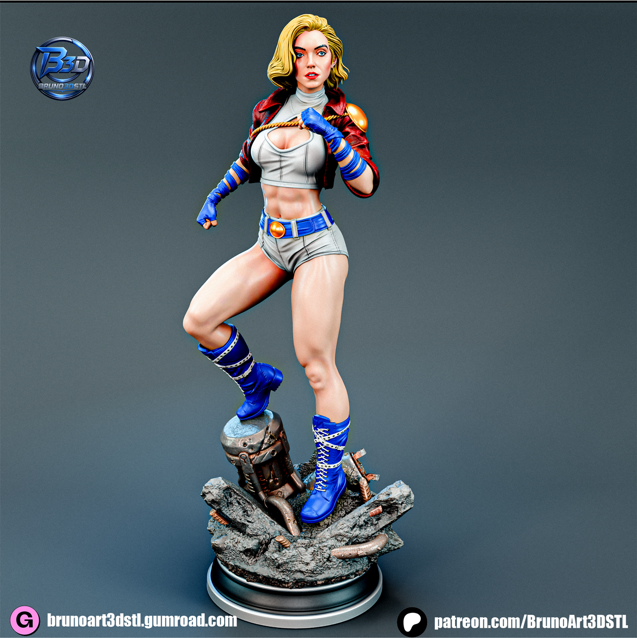 Power Girl Bombshell Statue 3D-Printed Kit