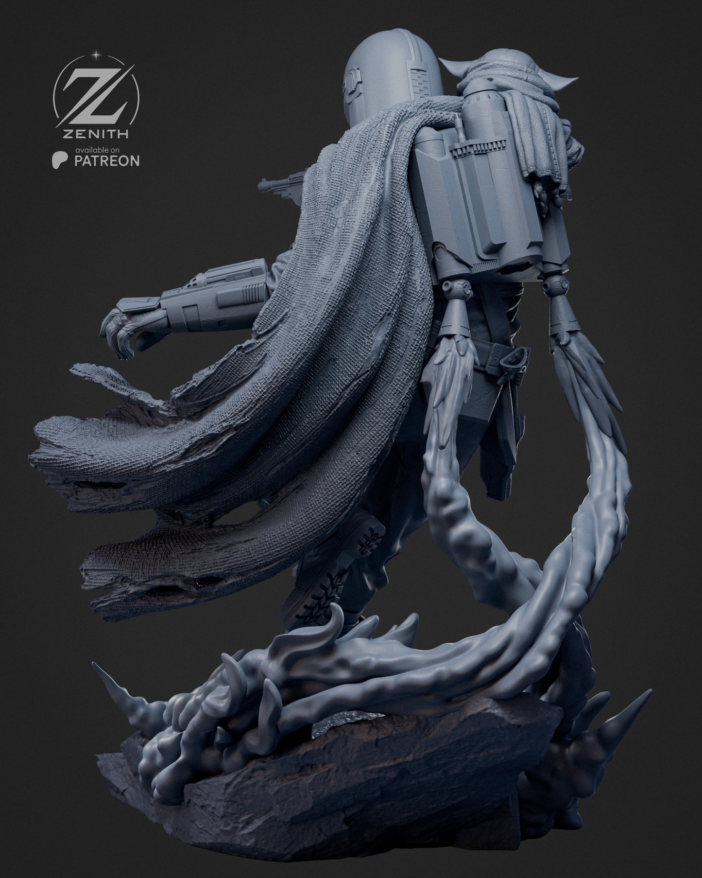 Mandalorian Statue 3D-Printed Kit
