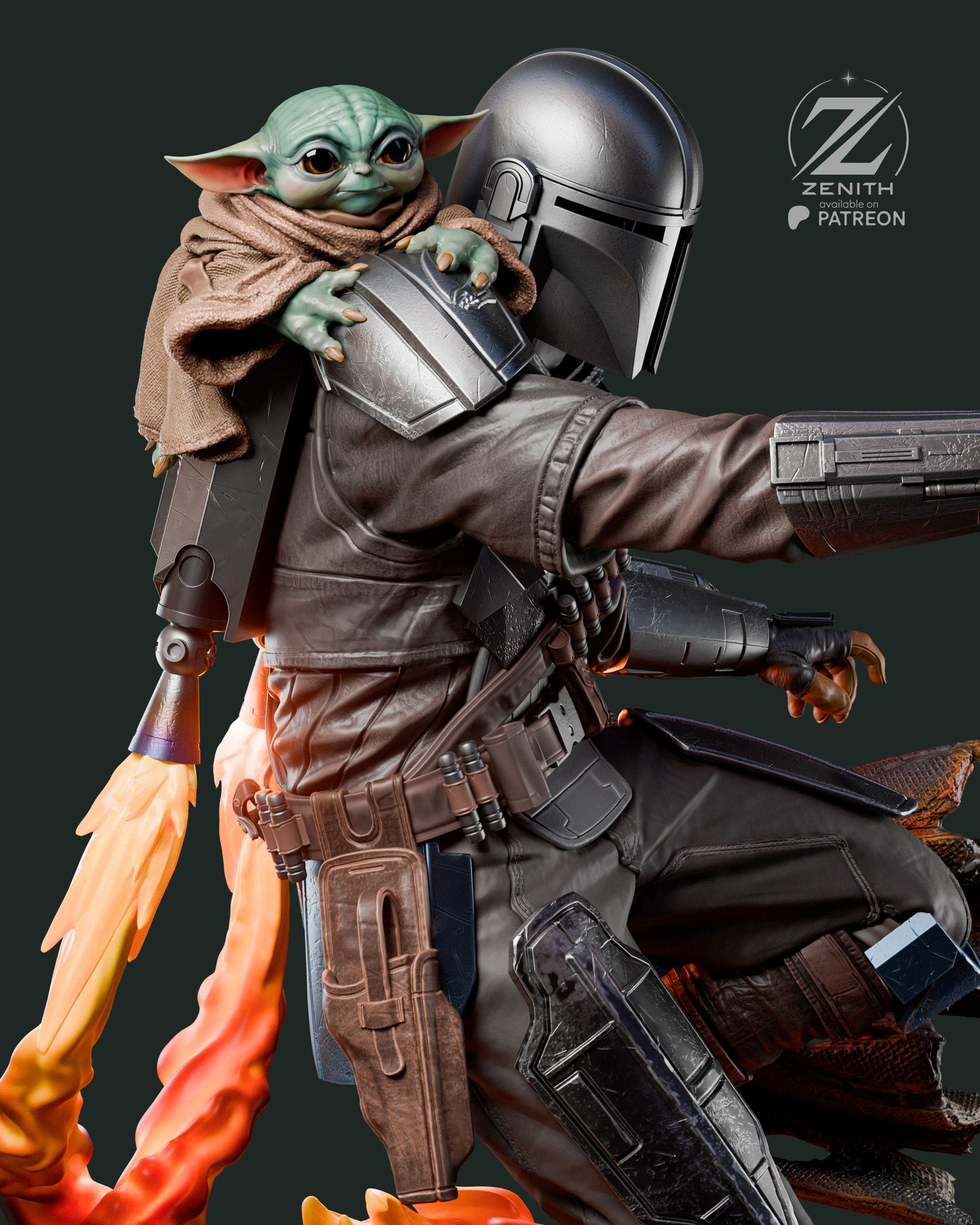 Mandalorian Statue 3D-Printed Kit