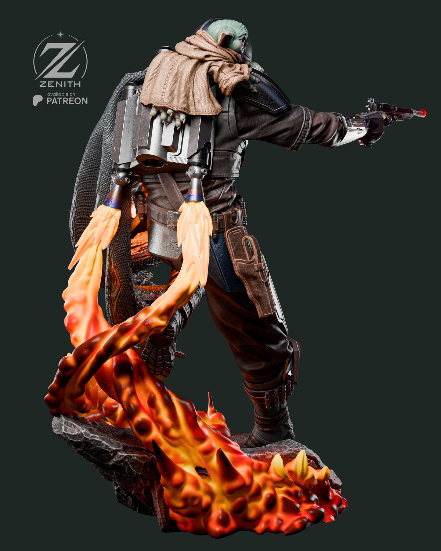 Mandalorian Statue 3D-Printed Kit