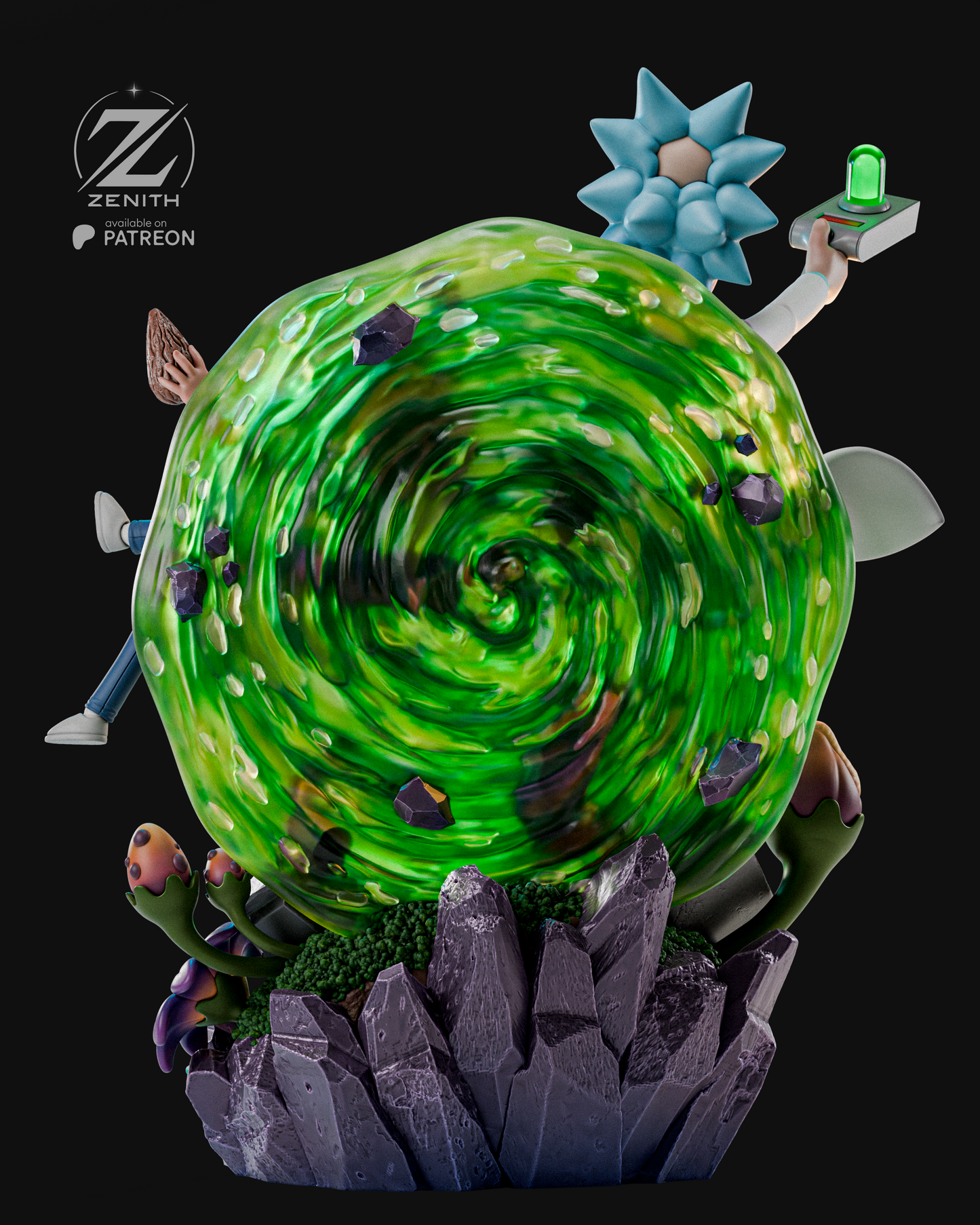 Rick And Morty Statue 3D-Printed Kit