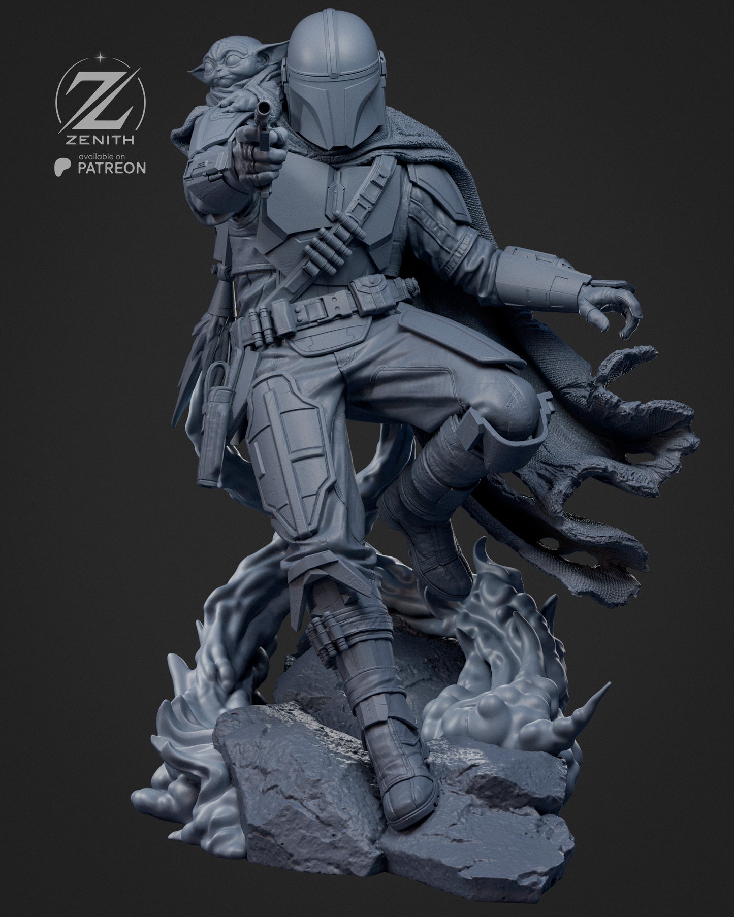 Mandalorian Statue 3D-Printed Kit