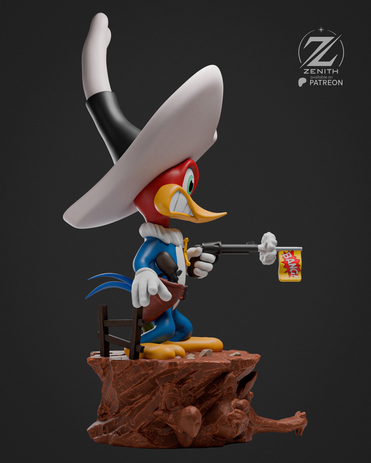 Woody Woodpecker Statue 3D-Printed Kit