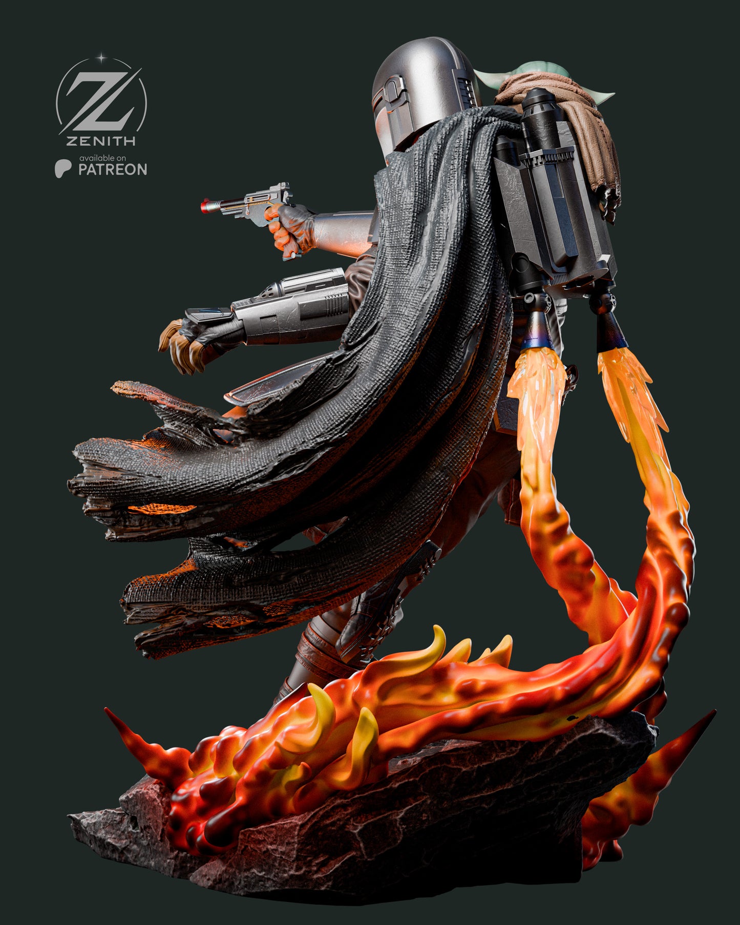 Mandalorian Statue 3D-Printed Kit