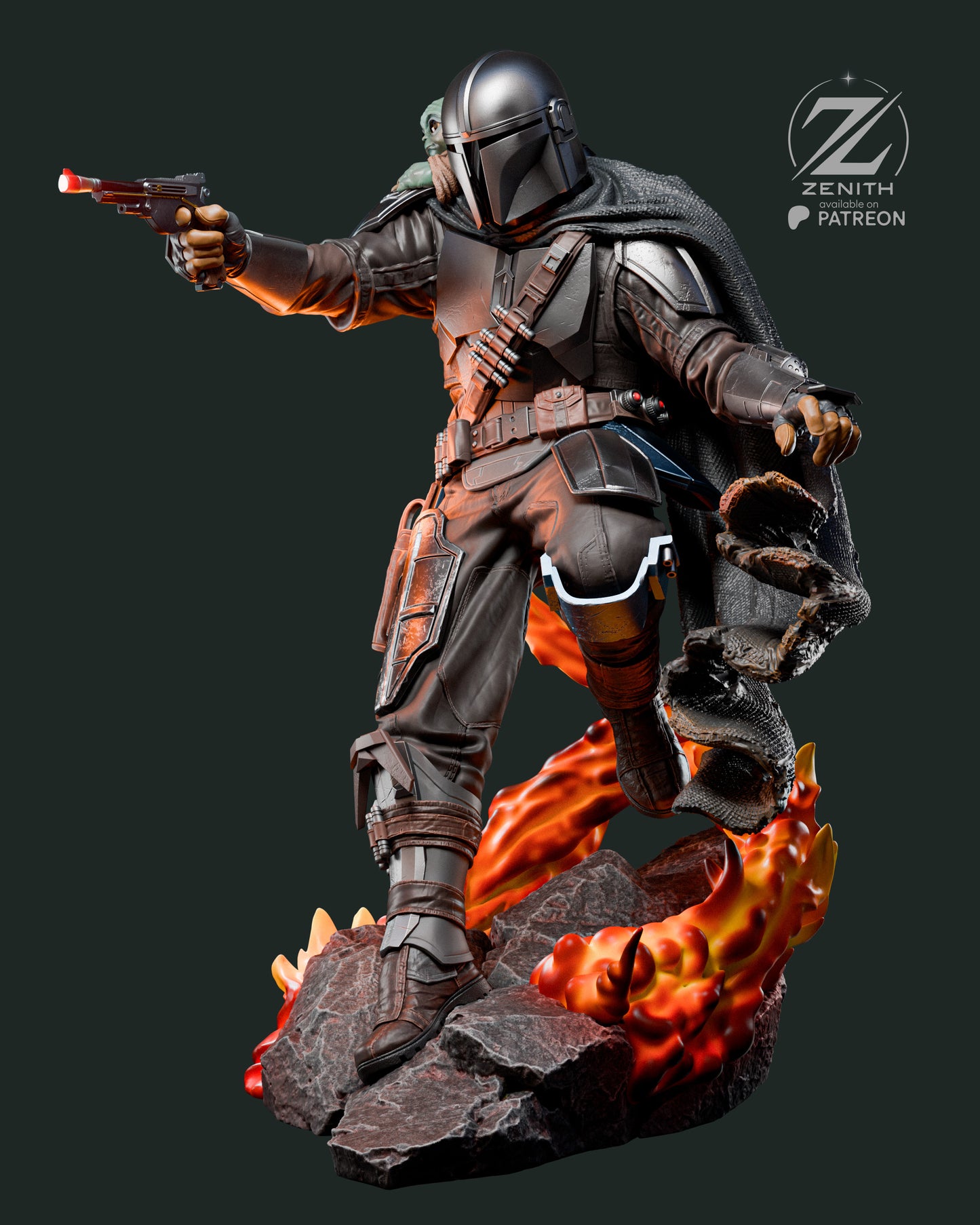 Mandalorian Statue 3D-Printed Kit