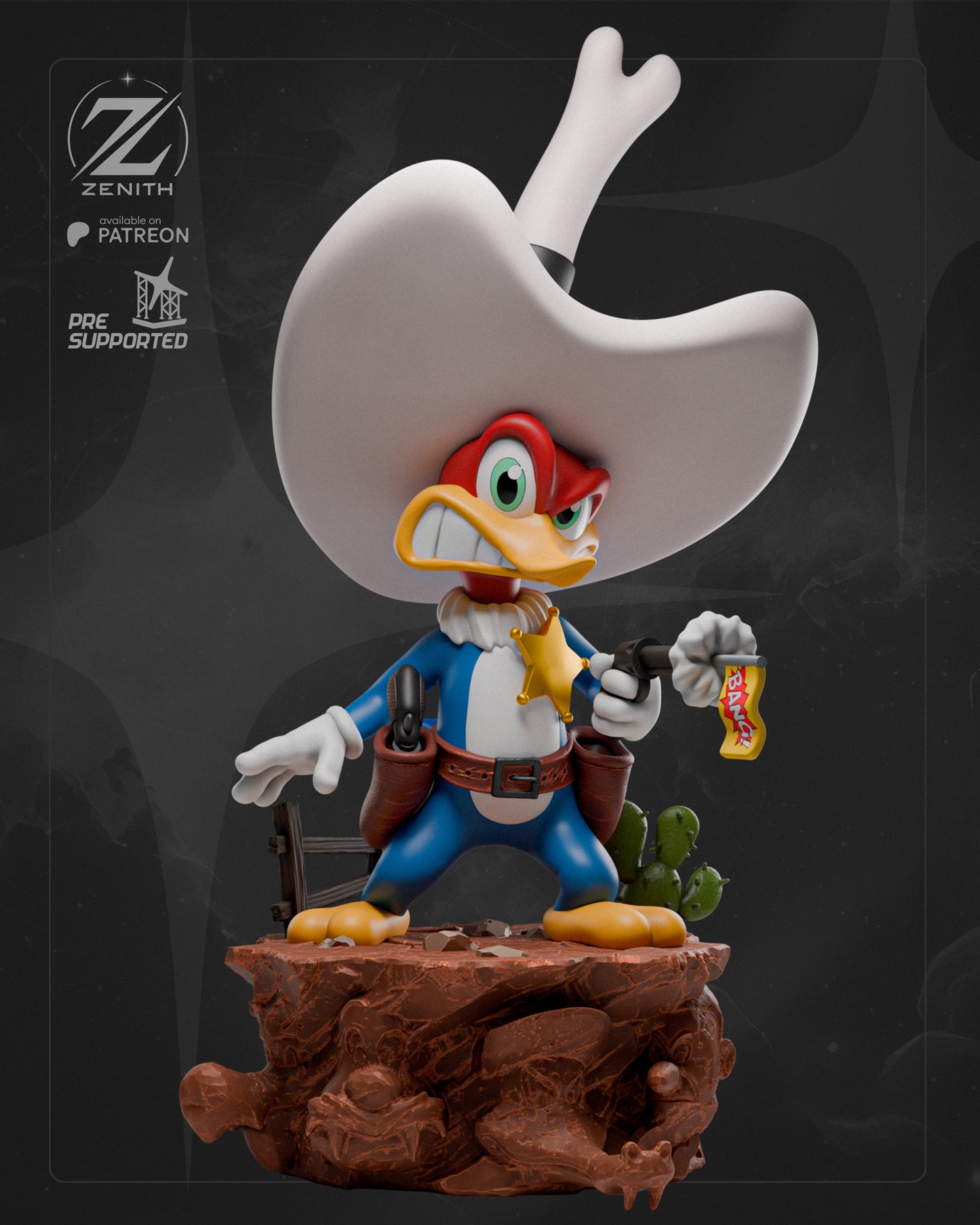 Woody Woodpecker Statue 3D-Printed Kit